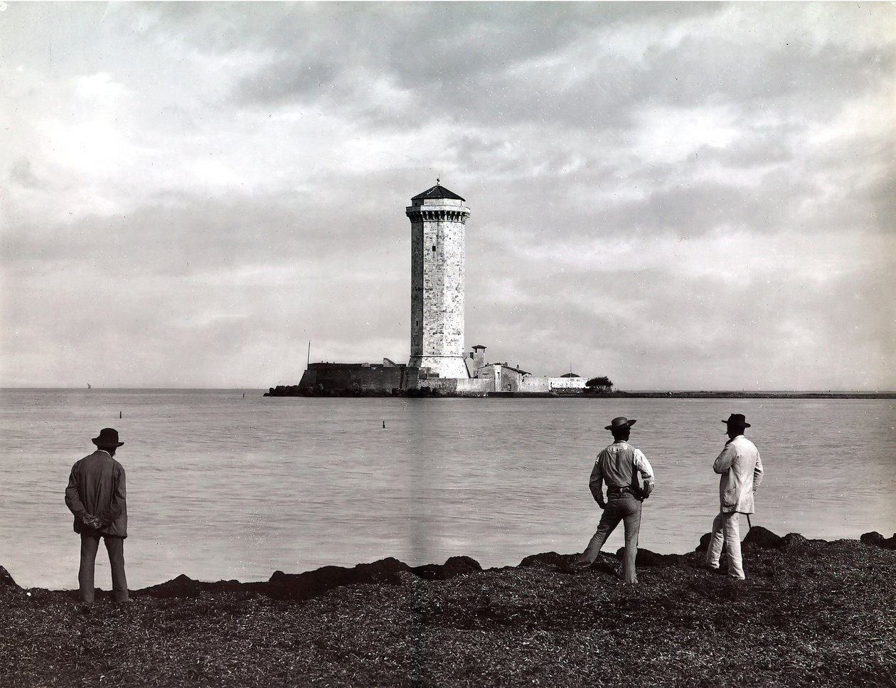 Marzocco Tower i Leghorn (Livorno), Italia, ca. 1890 (glassplate) av Carlo Brogi