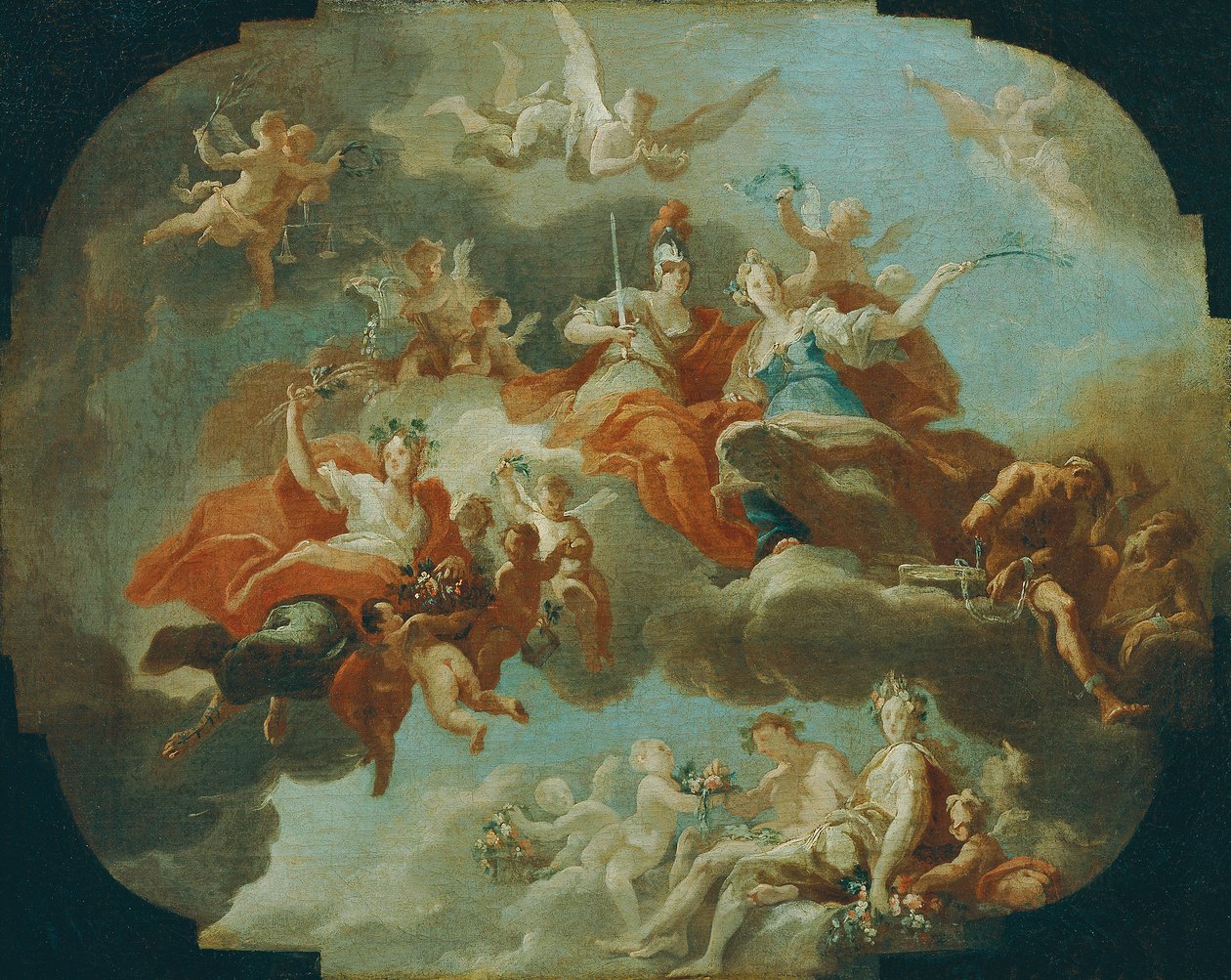 Allegori om fred og rettferdighet av Carlo Carlone