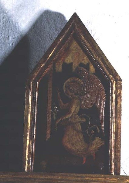 Erkeengelen Gabriel, detalj fra polyptyken San Silvestro av Carlo Crivelli