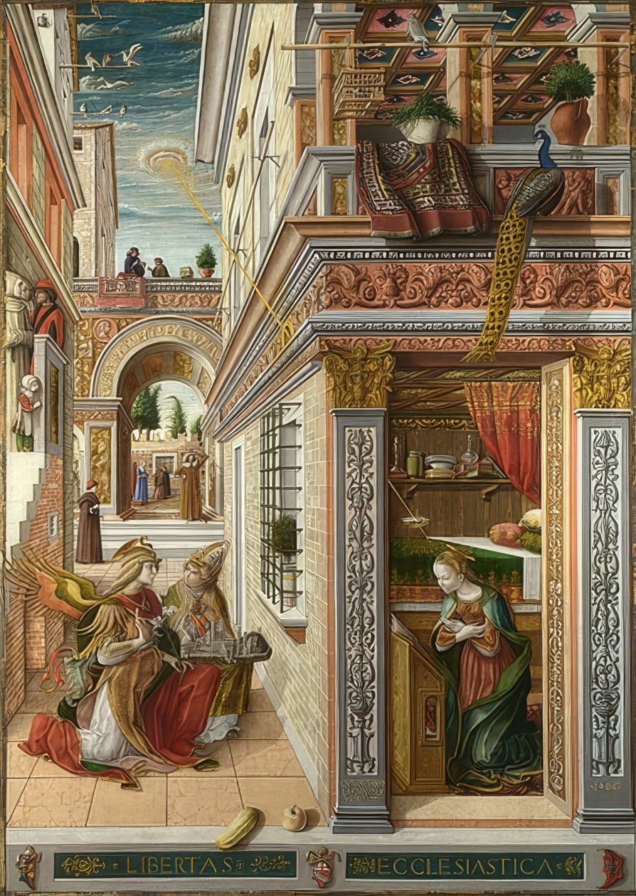 Bebudelsen med St. Emidius. 1486 av Carlo Crivelli