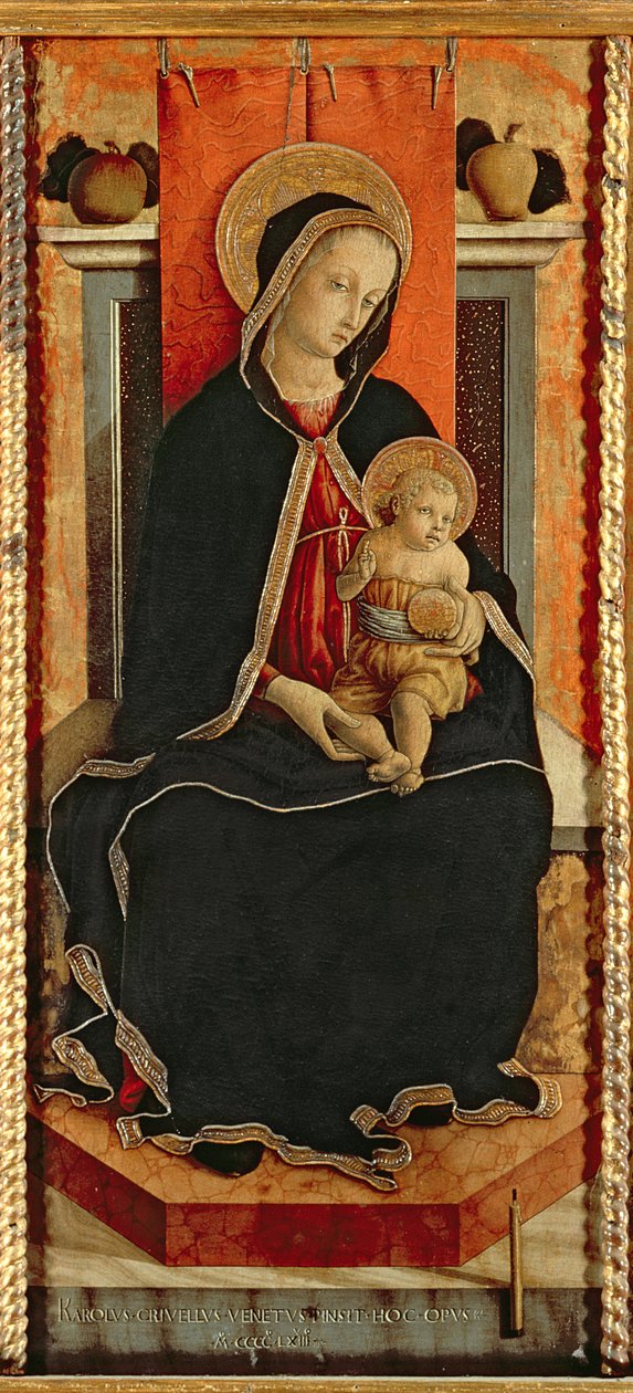 Madonna og barn med helgener, polyptyk av Carlo Crivelli