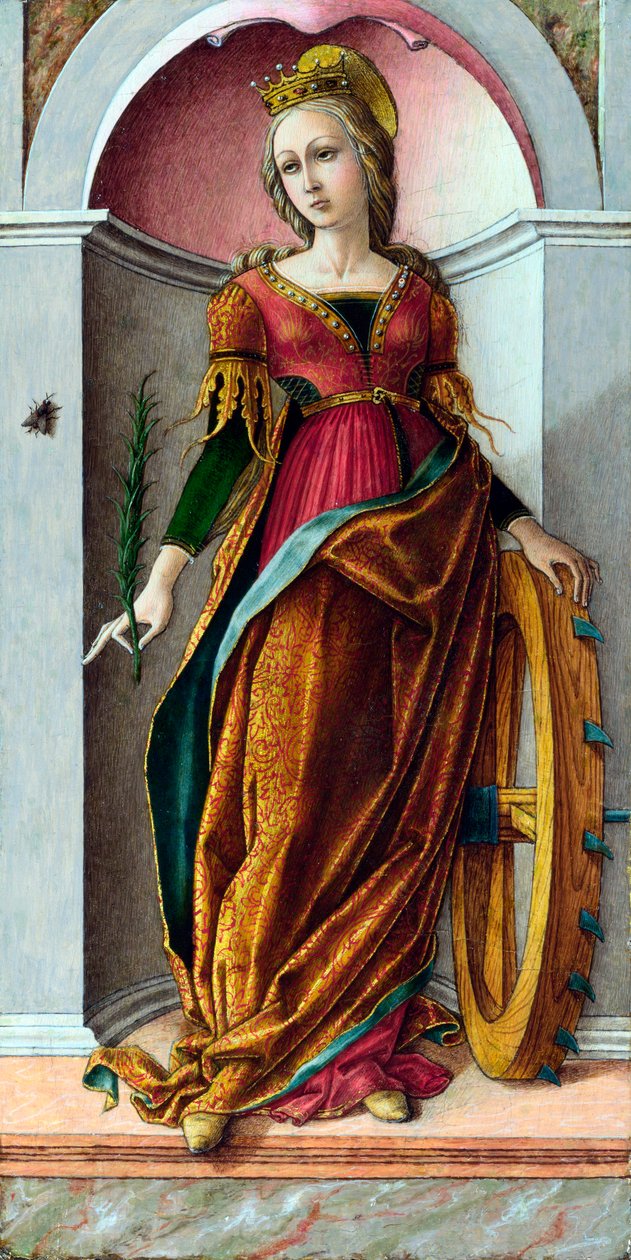 ""Saint Catherine of Alexandria"" (Saint Catherine of Alexandria) Maleri av Carlo Crivelli (ca. 1435-ca. 1495) ca. 1492 - Tempera på panel Dim 38x19 cm National Gallery, London av Carlo Crivelli