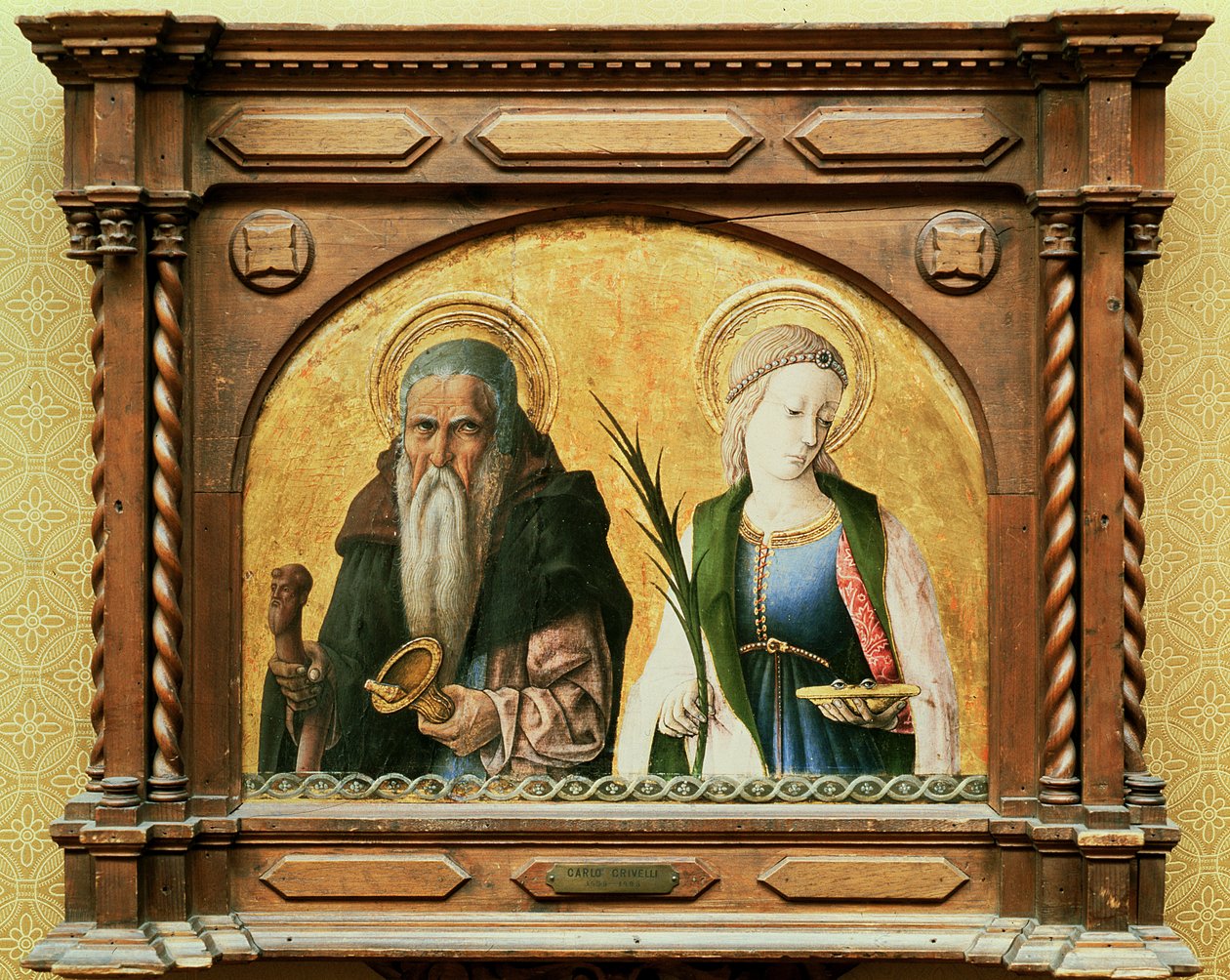 St. Anthony eremitten og St. Lucy, ca. 1470 (tempera om bord) av Carlo Crivelli