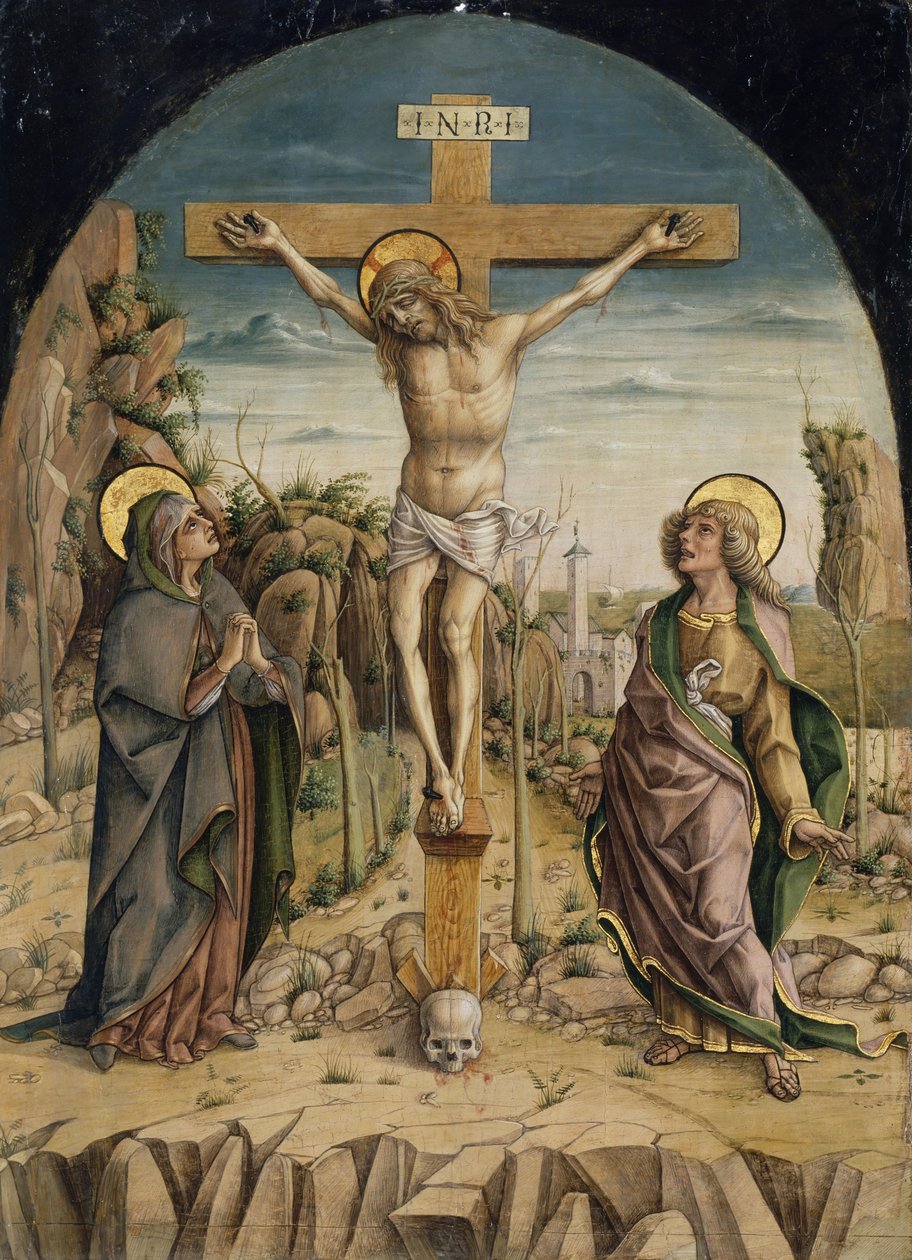 Korsfestelsen, ca. 1487 av Carlo Crivelli