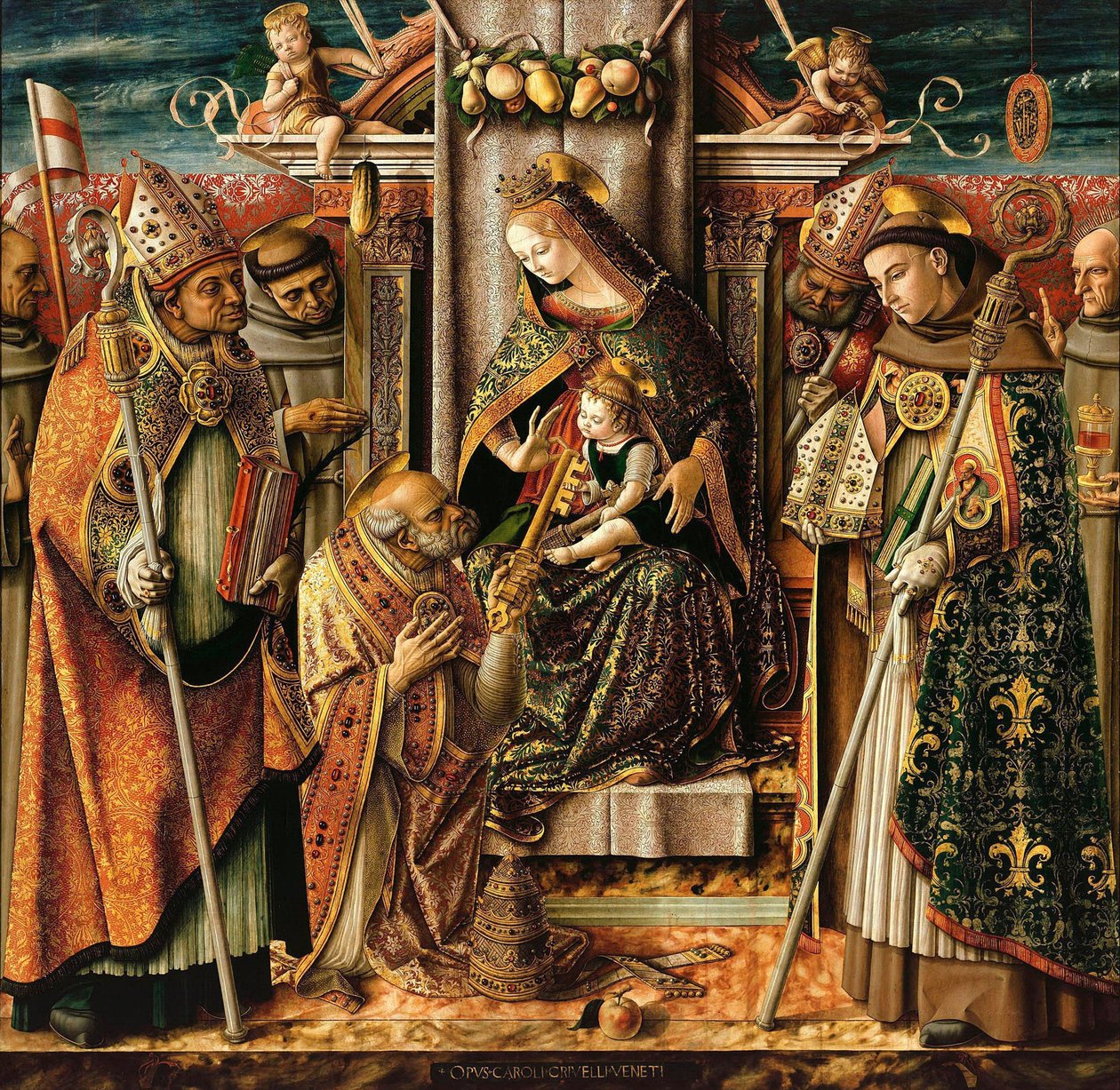 Levering av nøklene, ca. 1490 av Carlo Crivelli