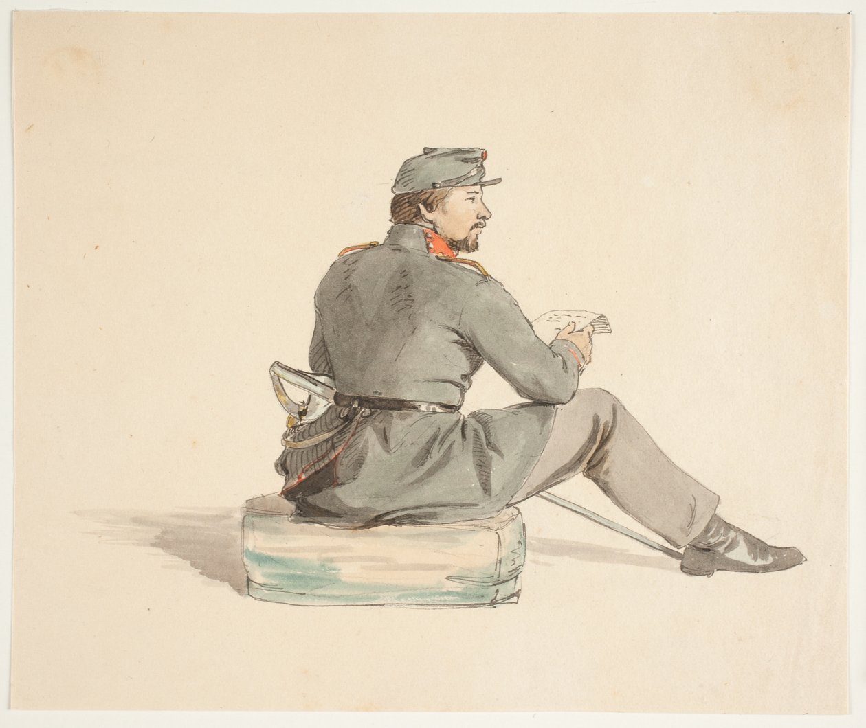 Lesende soldat av Carlo Dalgas
