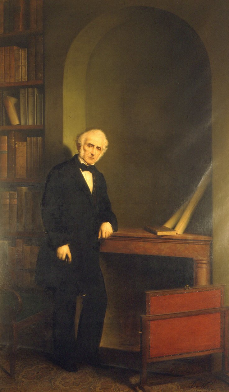 Portrett av Alessandro Manzoni. Maleri av De Notaris. Milan Manzoni House. av Carlo De Notaris