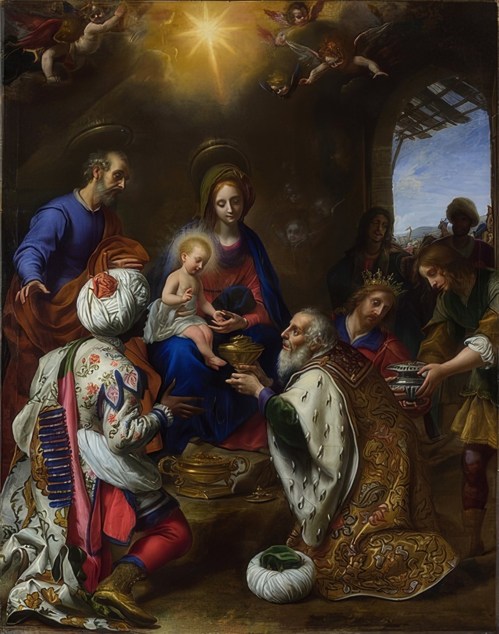 Tilbedelse av magiene. 1649 av Carlo Dolci