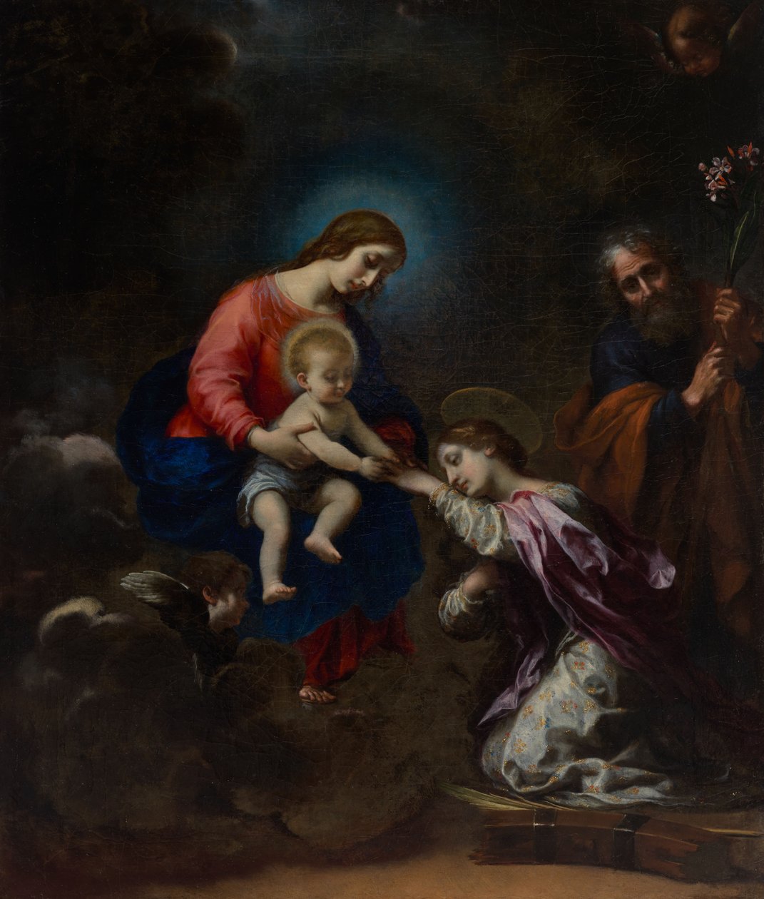 Den hellige Katarina av Alexandrias mystiske bryllup av Carlo Dolci