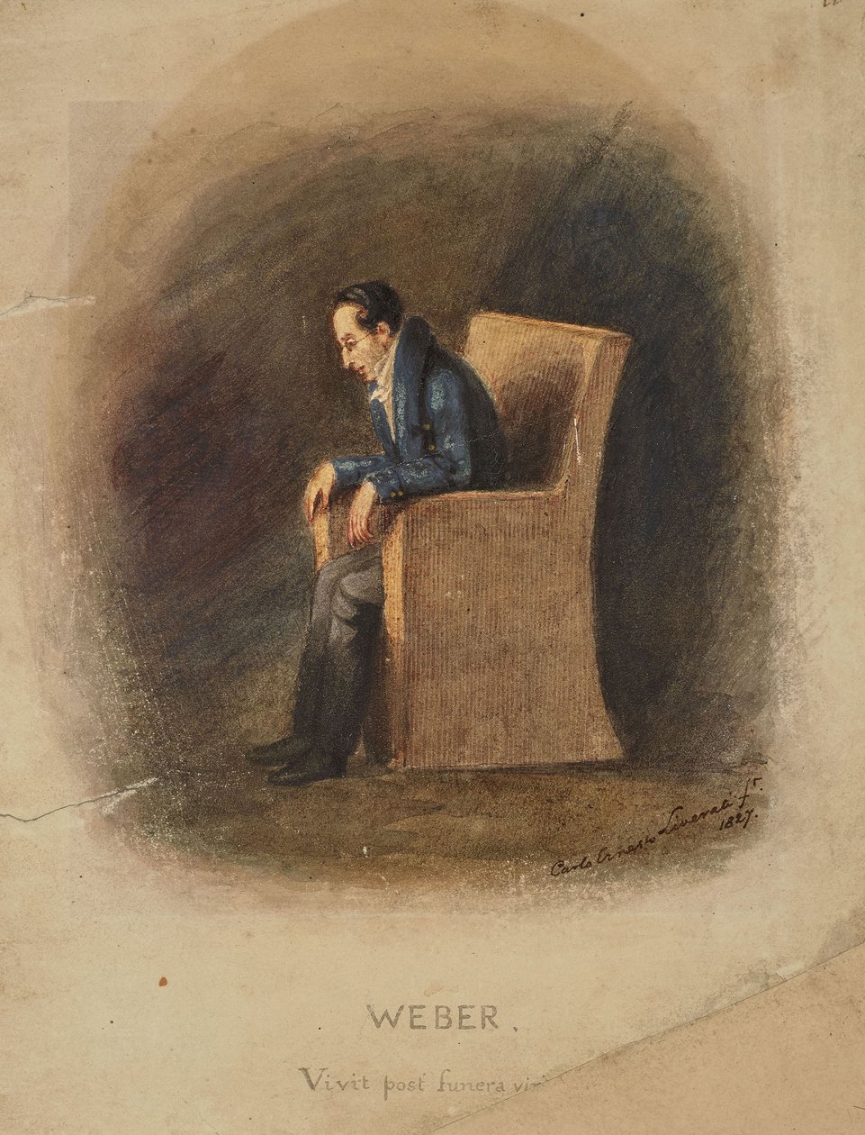 Portrett av Carl Maria von Weber 1786-1826, 1826. av Carlo Ernesto Liverati