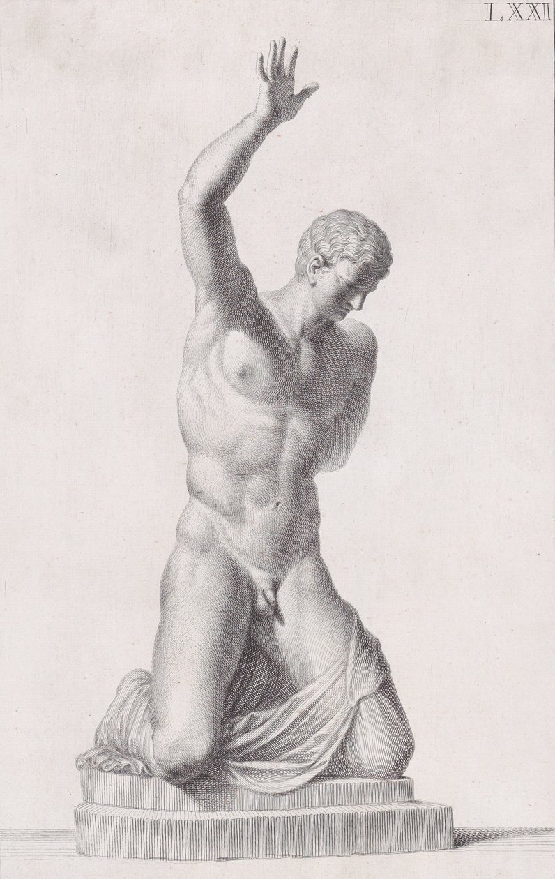 Statue av Narcissus, 1734 av Carlo Gregori
