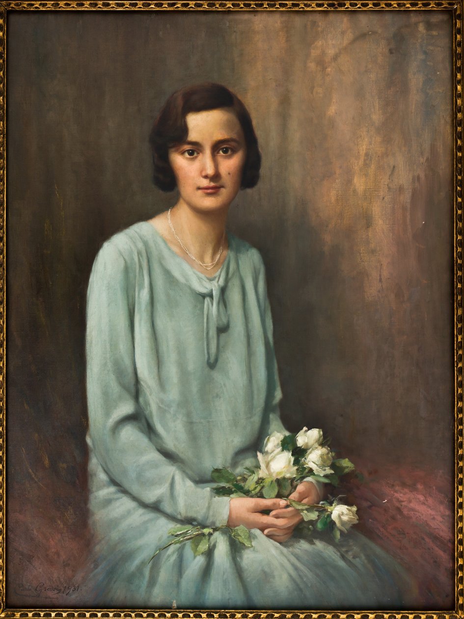 Portrett av Nina Galletto (olje på lerret) av Carlo Grossi