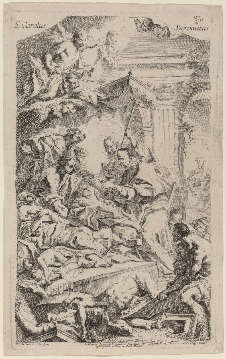 San Carlo Borromeo gir siste nattverd til ofrene for pesten av Carlo Innocenzo Carlone