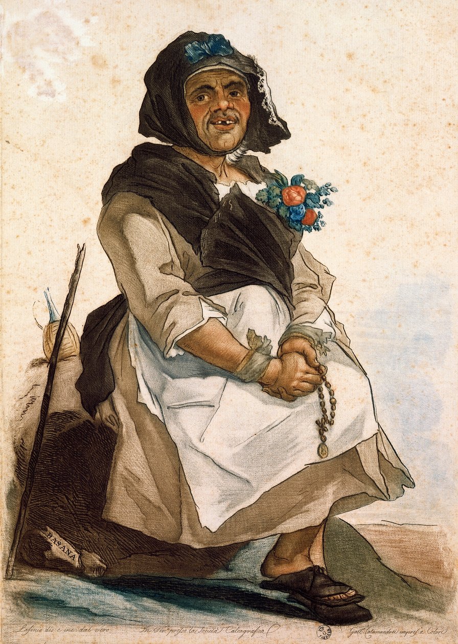 La basana (kvinne slurvet og rufsete) av Carlo Lasinio