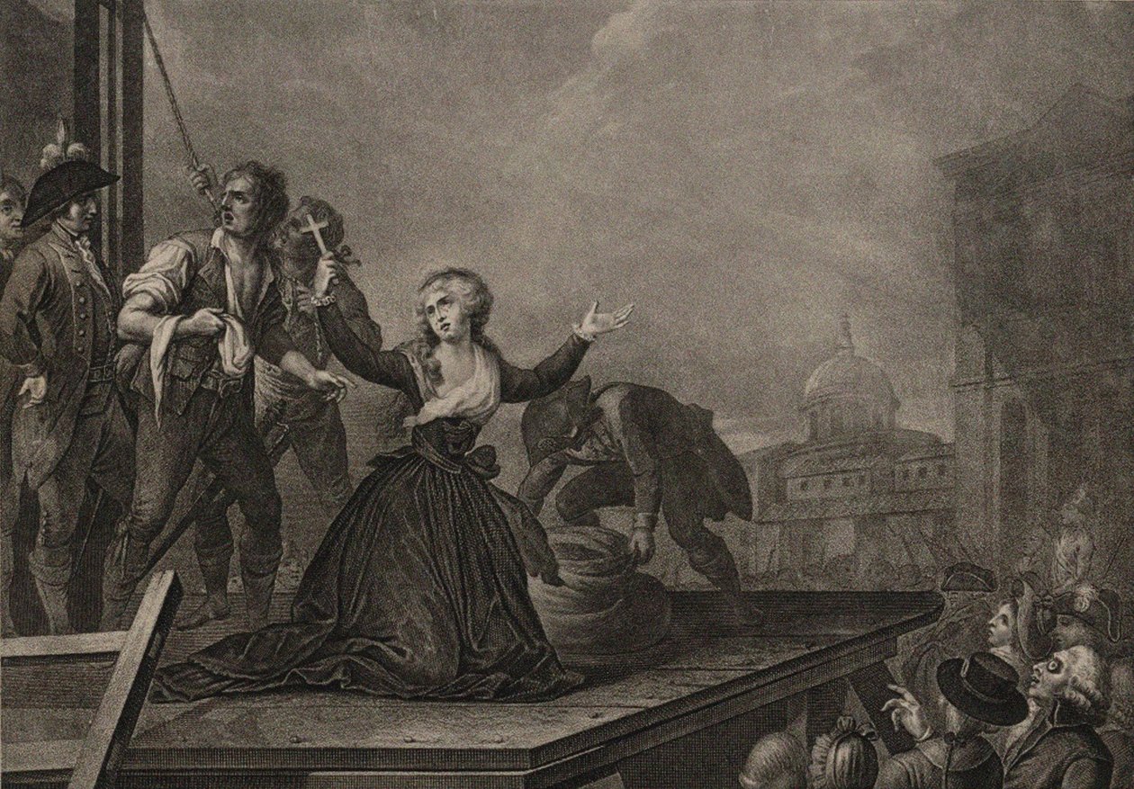 Madame Élisabeth de France, søster til kongen, før giljotinen 10. mai 1794, ca. 1795 av Carlo Lasinio