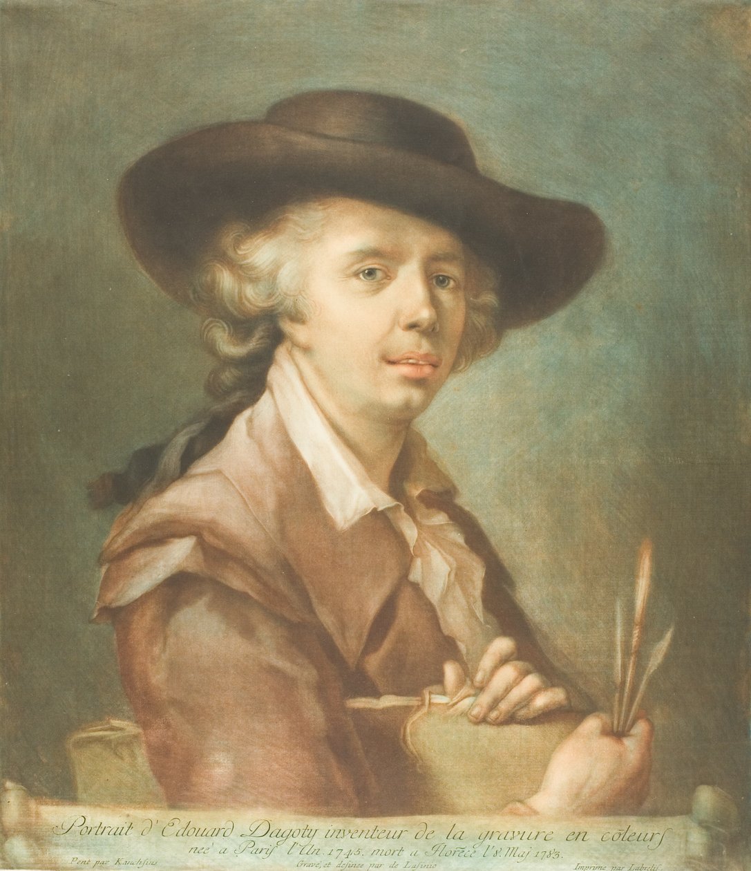 Portrett av Edouard Dagoty av Carlo Lasinio