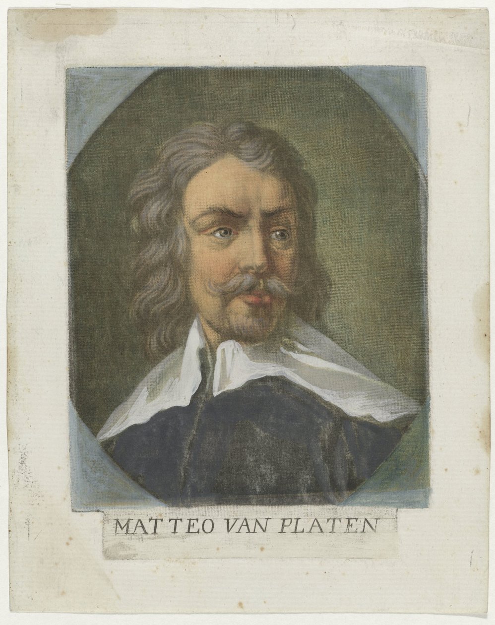 Portrett av kunstner Matthew von Platen Kunstenaars Zelfportret En in de Galleria degli Uffizi te Florence (serietittel) Selvportrettene til Real Galleria di Firenze (serietittel) av Carlo Lasinio