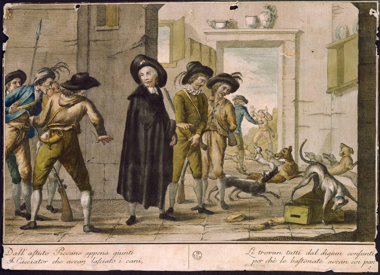 Prest Arlotto, av Carlo Lasinio (1759-1838), farget gravering av Carlo Lasinio
