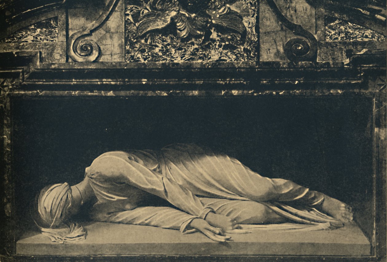 Roma - Basilica of St. Caecilia. - Statue av den hellige av Maderno, 1910 av Carlo Maderno