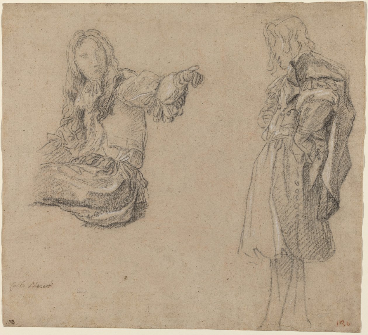 To menn i forseggjorte kostymer av Carlo Maratta