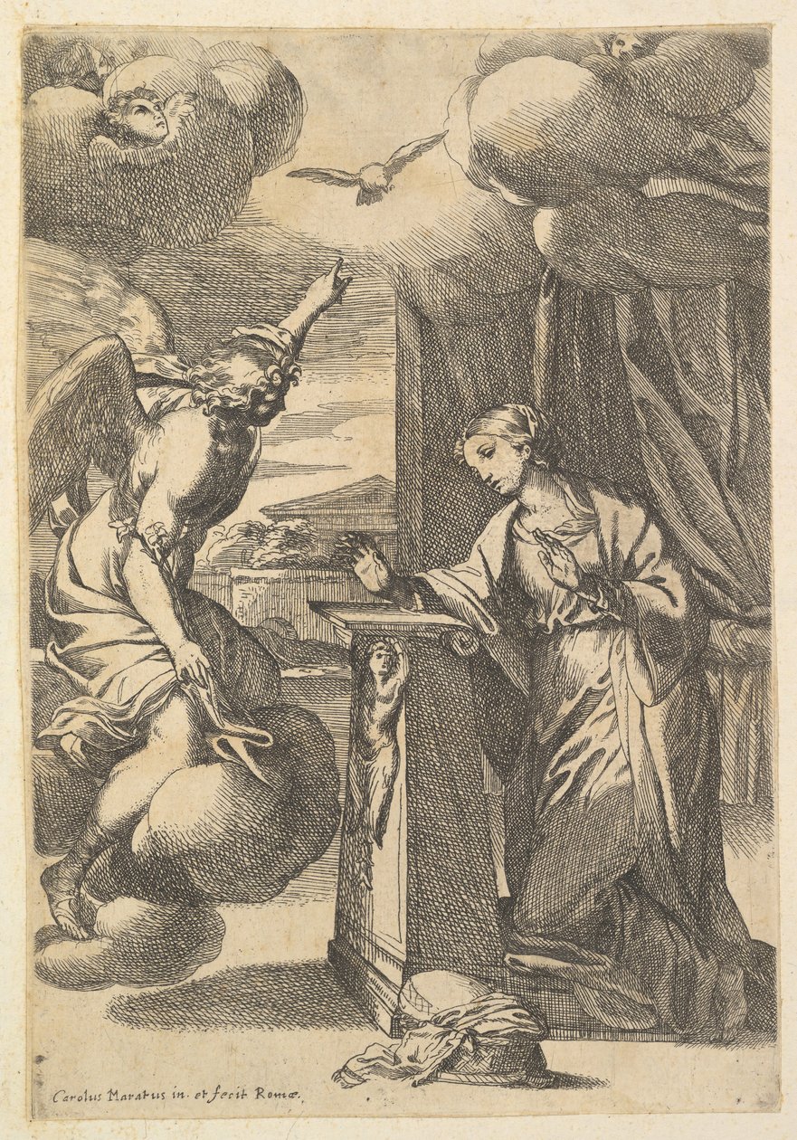 Kunngjøringen. av Carlo Maratta or Maratti