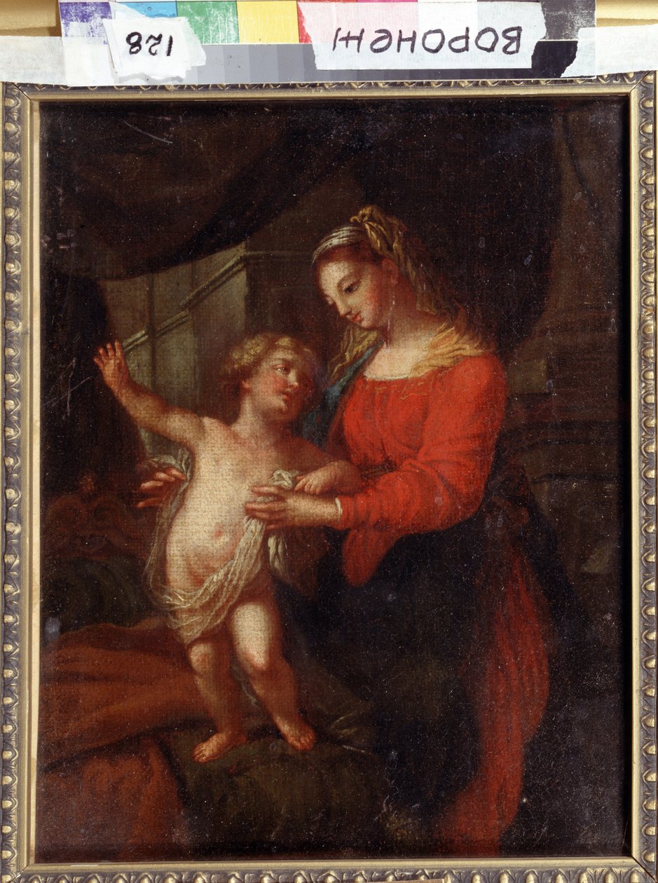 Madonna med barn. Jomfru og barn. Maleri av Carlo Maratta (1625-1713). Kunst i italiensk barokkstil. Olje på lerret. Ivan Kramskoy (eller Kramskoi) kunstmuseum i Voronezh (Voronezh), Russland. av Carlo Maratta or Maratti