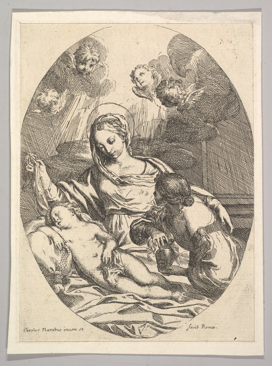 Jomfru og Barn med St. Maria Magdalena. av Carlo Maratta or Maratti