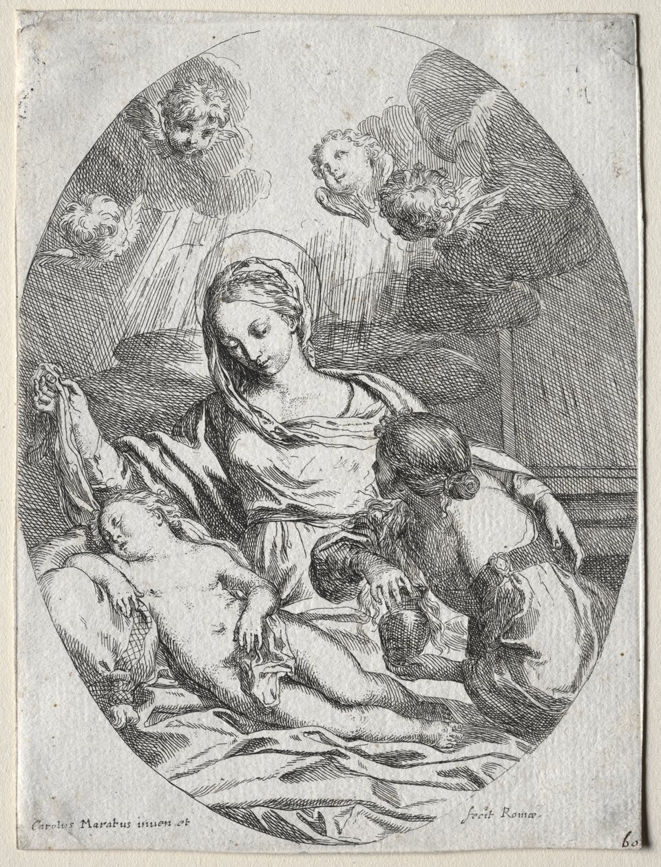 Madonna og barn med Magdalen av Carlo Maratti