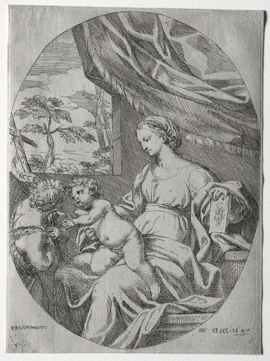 Jomfru og barn med spedbarnet St. John av Carlo Maratti
