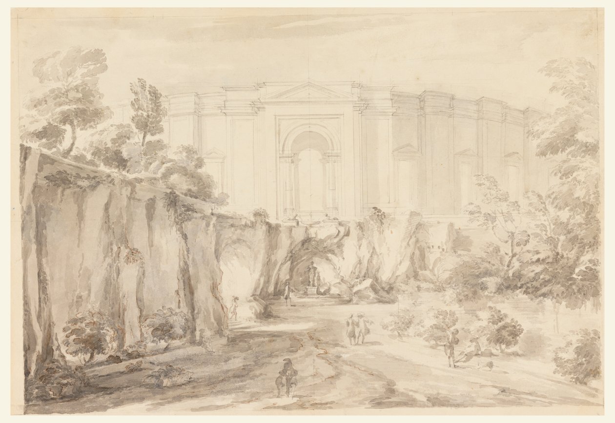Design for en halvsykkel, Villa Albani, Roma, Italia av Carlo Marchionni