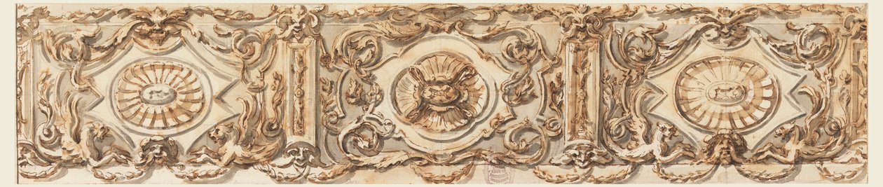 Tegning, design for en frise, ca. 1770 av Carlo Marchionni