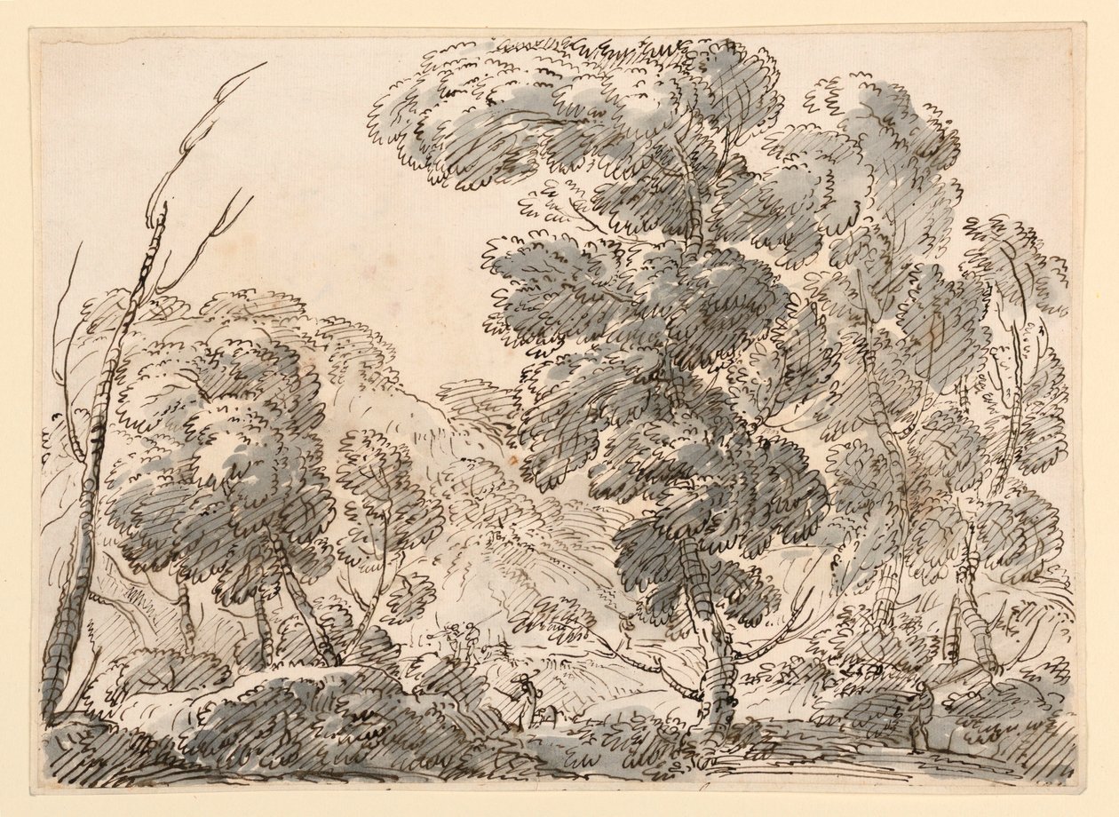 Tegning, Vei i et fjelland, 1770–1786 av Carlo Marchionni