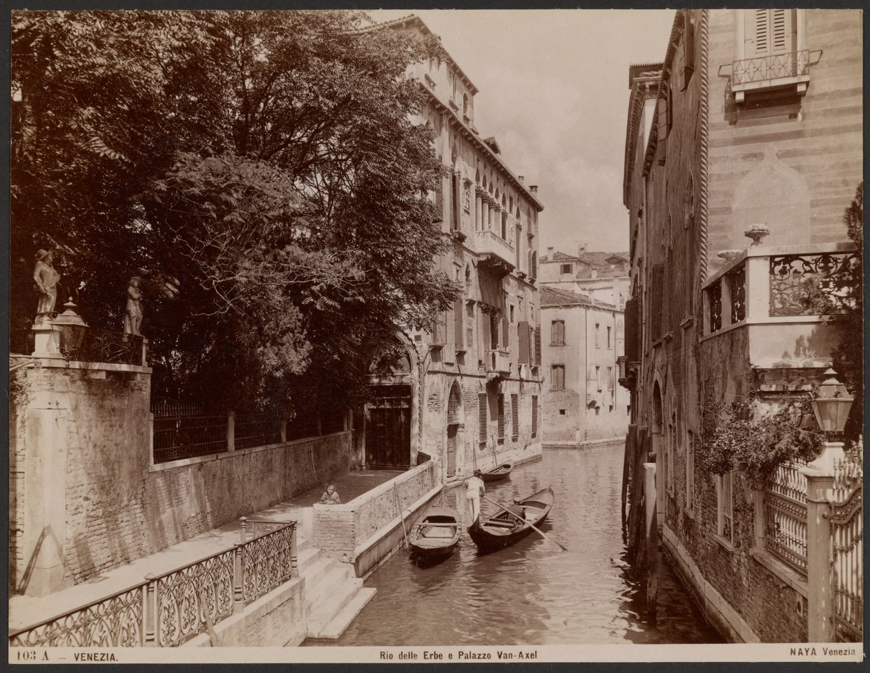 Rio delle Erbe og Palazzo Van-Axel av Carlo Naya