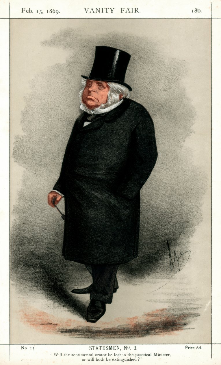 John Bright , britisk radikal og liberal politiker, 1869. av Carlo Pellegrini