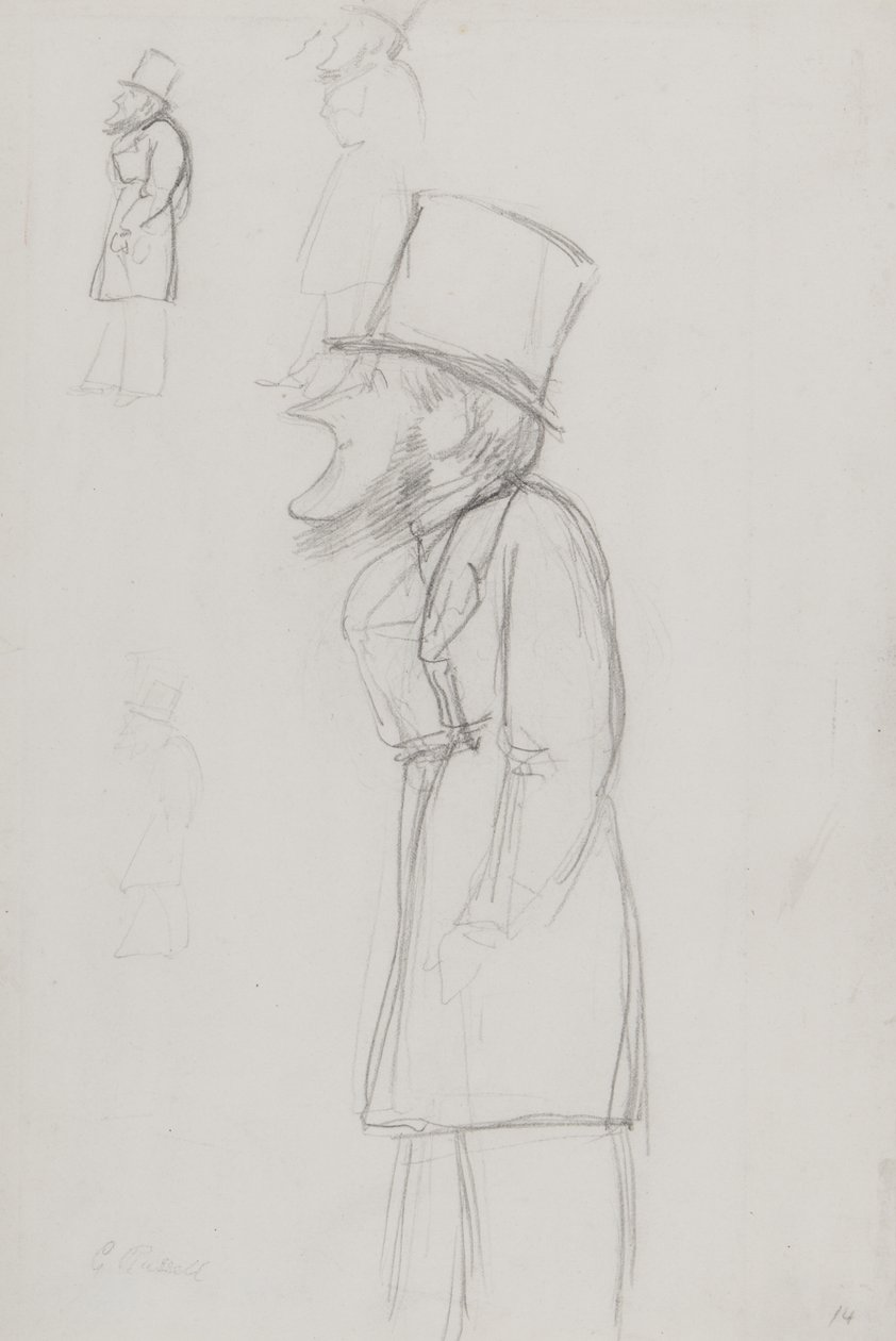 Skisse for en karikatur, muligens av G. Russell av Carlo Pellegrini