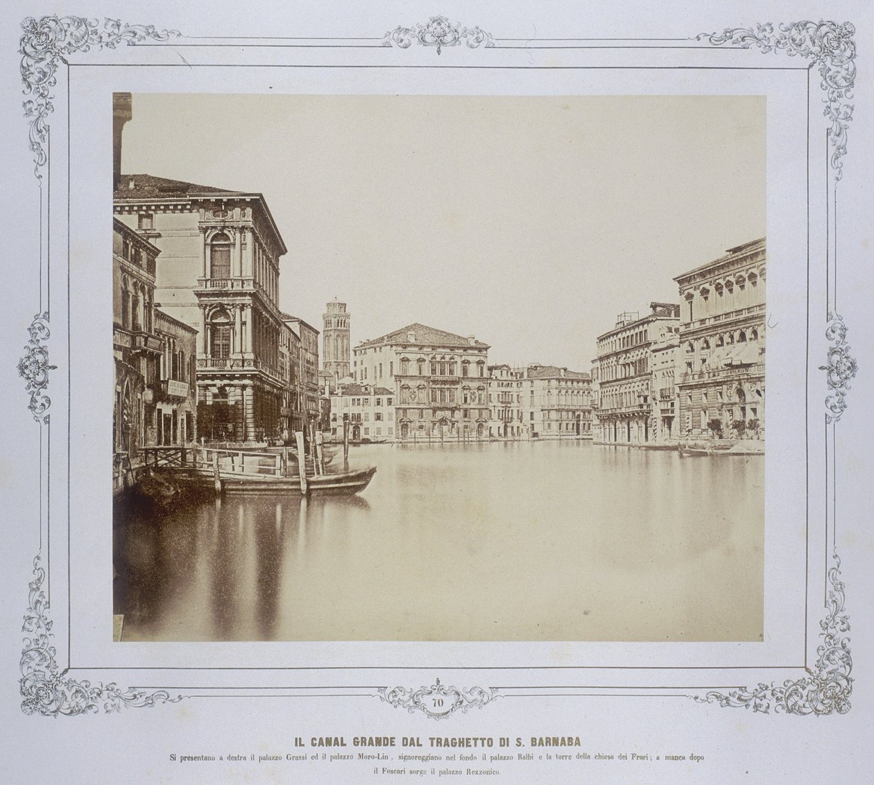 Venezia, Canal Grande fra San Barnabas-fergen, ca. 1855 av Carlo Ponti
