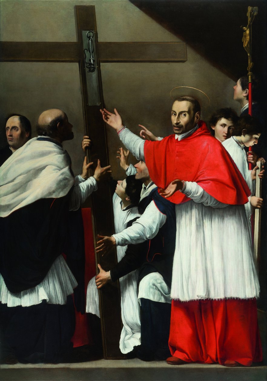 The Exaltation of the Holy Nail med Saint Charles Borromeo av Carlo Saraceni