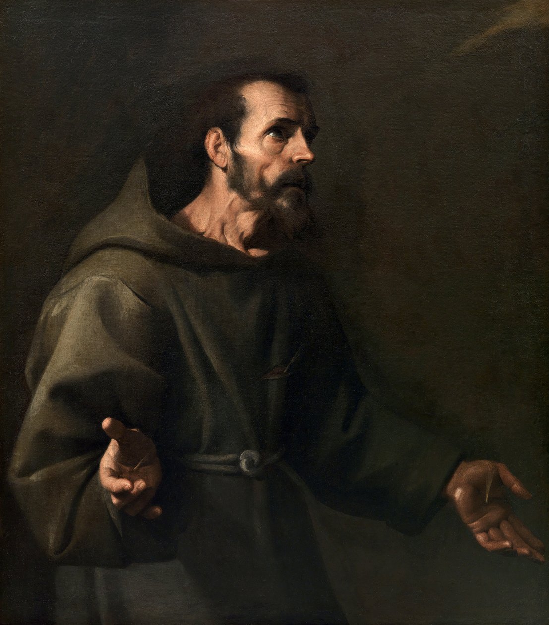 Saint Francis mottar Stigmata, ca 1611. av Carlo Sellitto