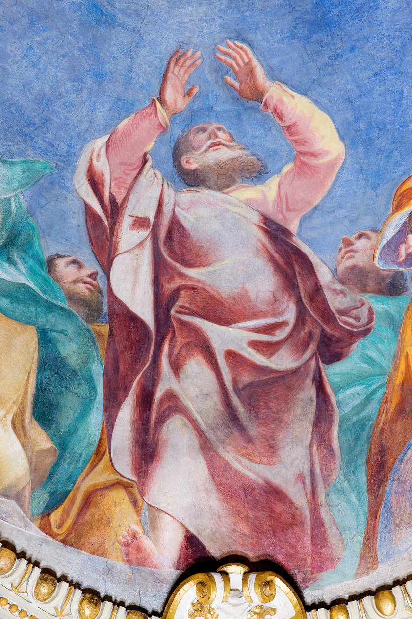 Den hellige ånds nedstigning på de tolv apostler (detalj), ca. 1575 av Carlo Urbino
