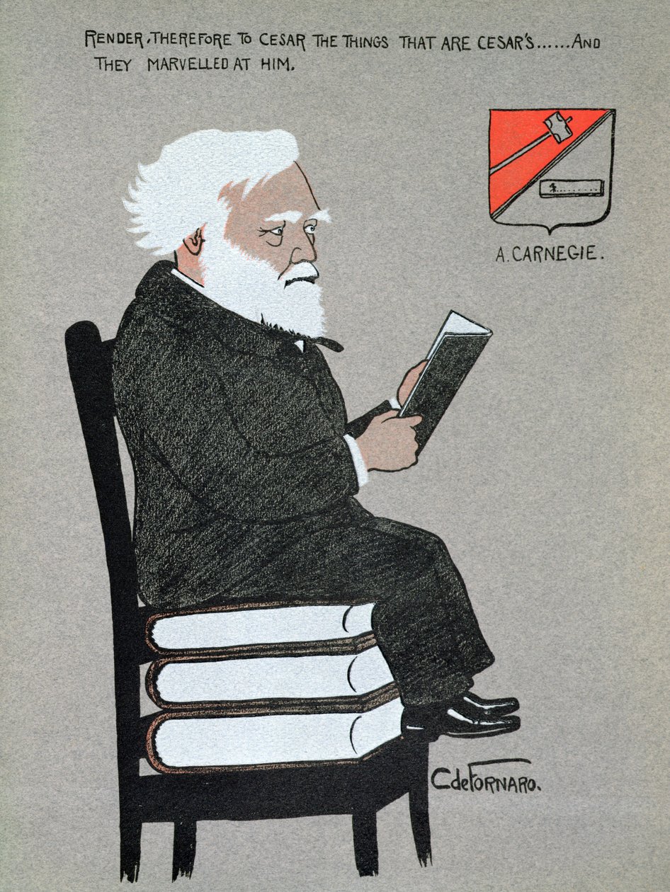 Karikatur av Andrew Carnegie (1835-1919) illustrasjon fra 
