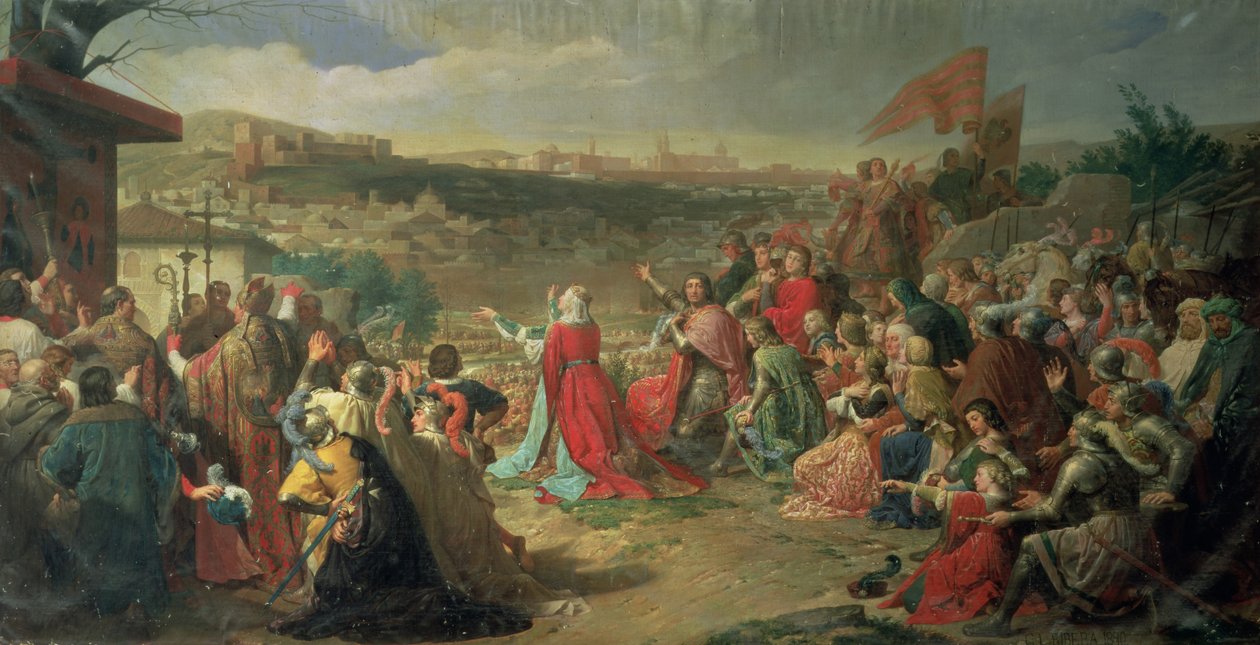 Granadas fall i 1492, 1890 av Carlos Luis Ribera y Fieve