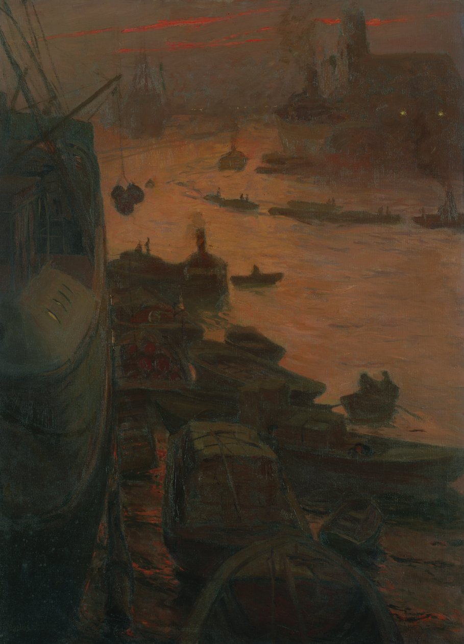 Hamburg havn ved Emperors Quay, 1911 av Carlos Grethe