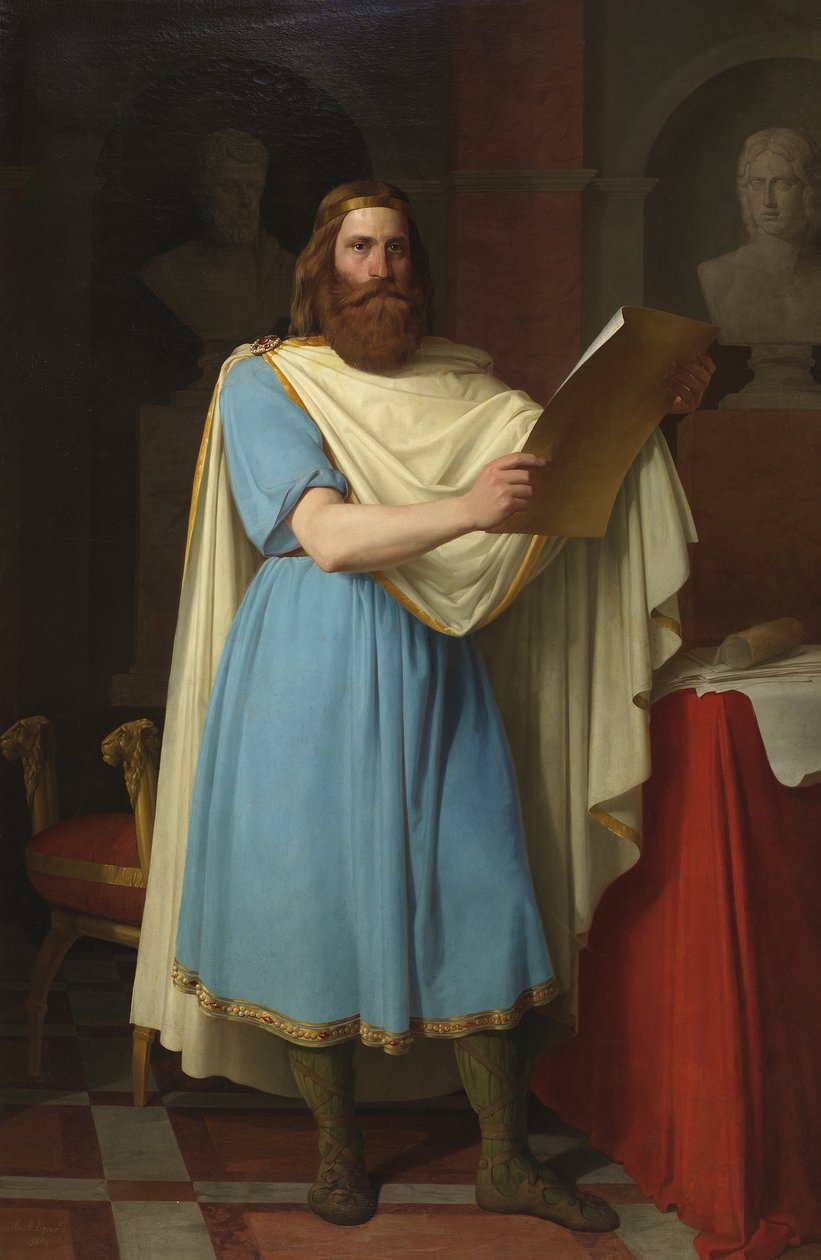 Alarik II, vestgotisk konge, 1856 av Carlos María Esquivel y Rivas