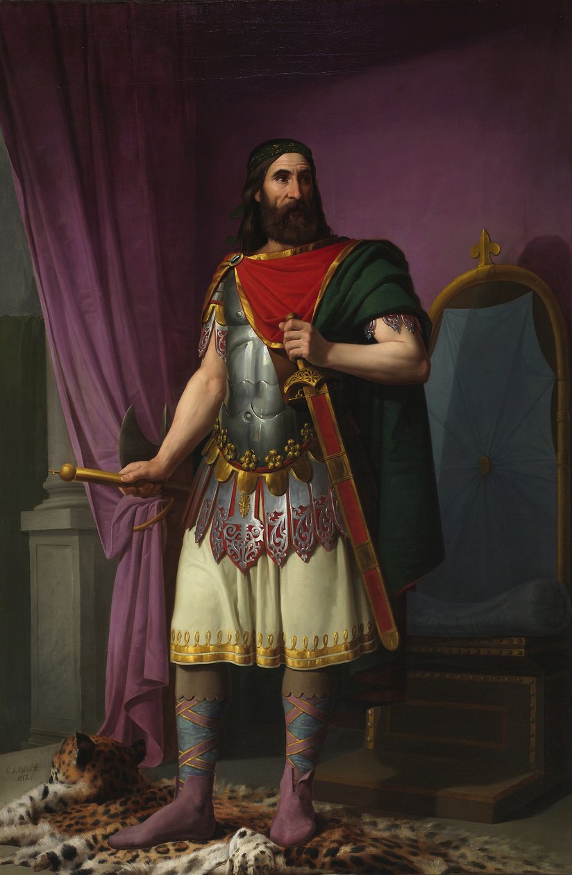 Egica, vestgoternes konge, 1853 av Carlos María Esquivel y Rivas