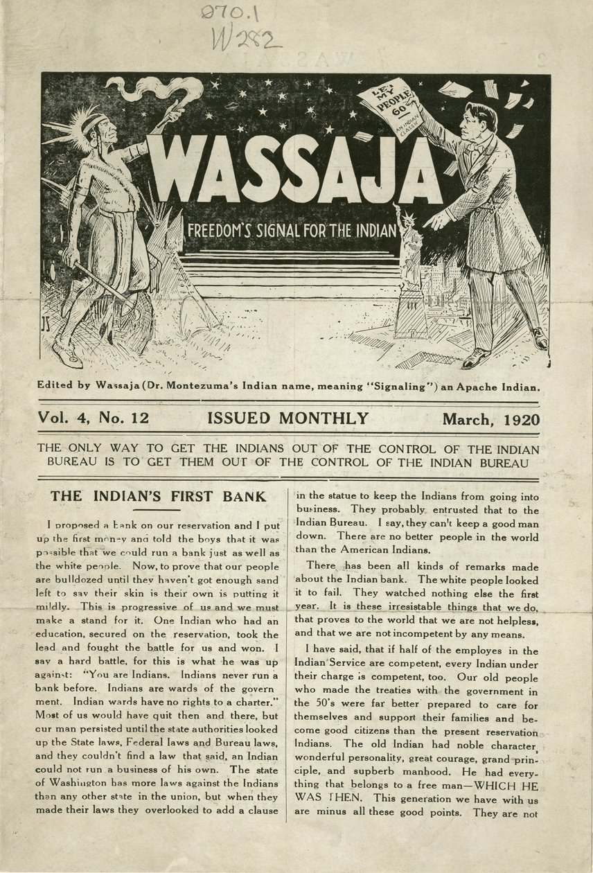 Utgave av Wassaja, bind. 4, nr. 12 av Carlos Montezuma