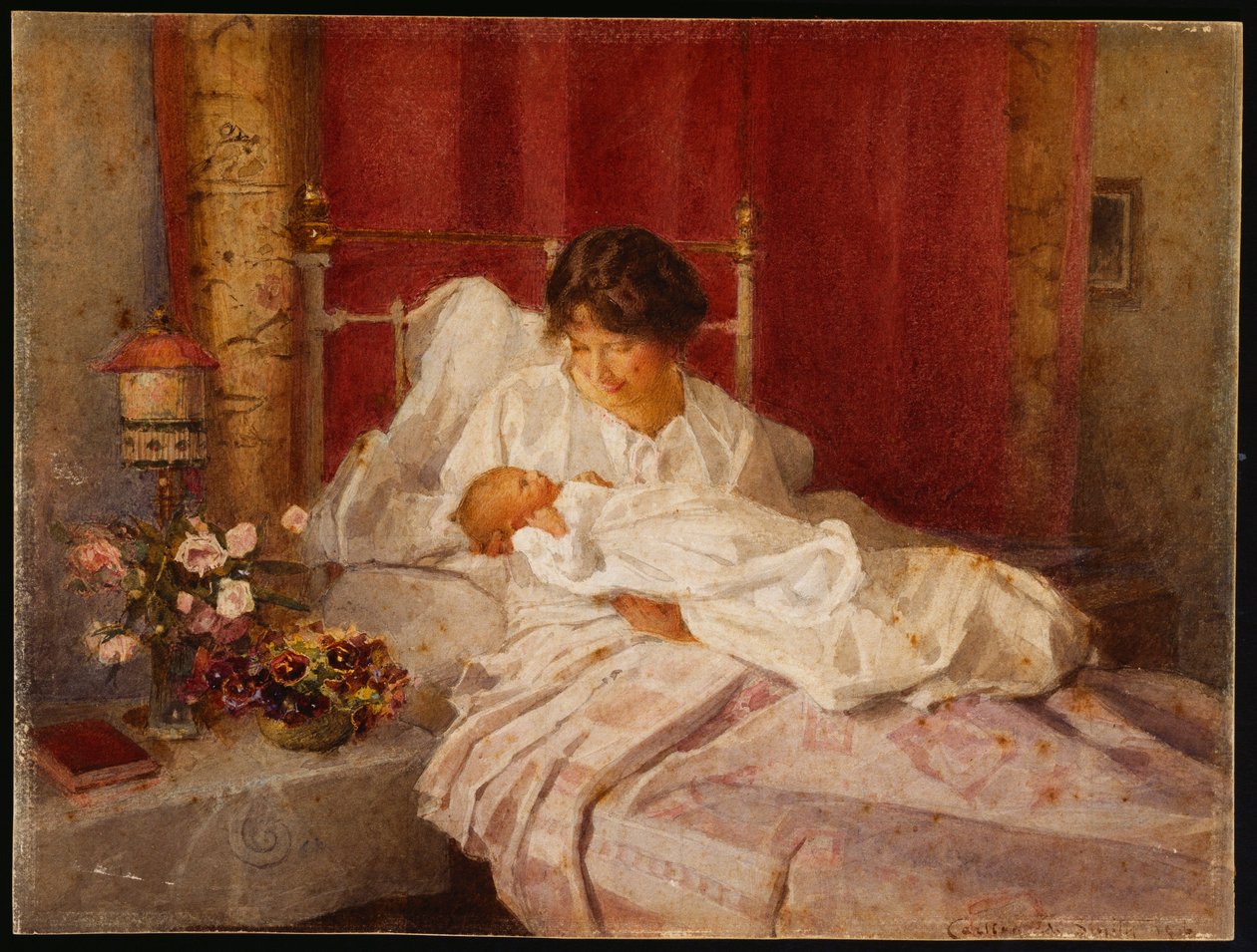 En mor med babyen sin av Carlton Alfred Smith