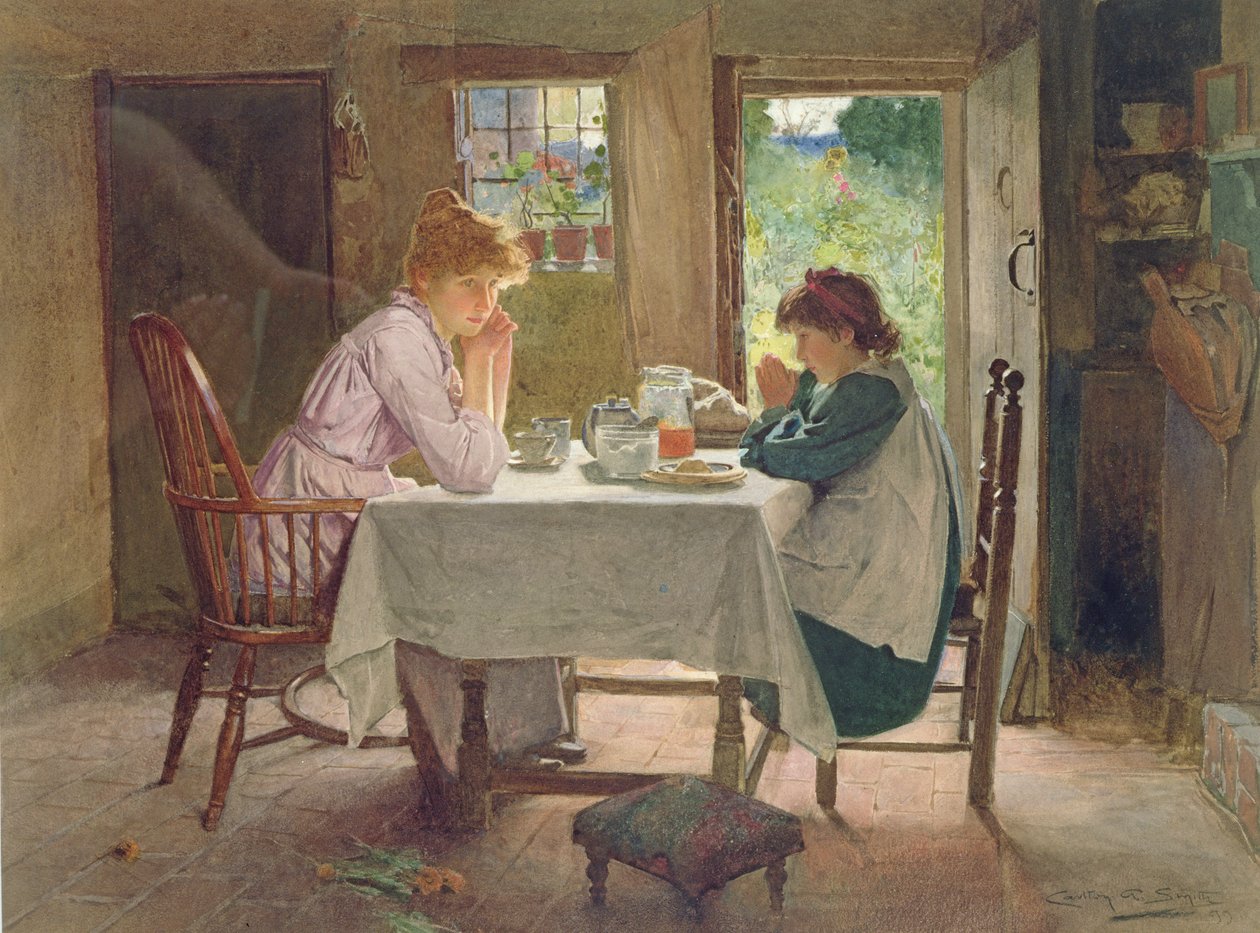 For det vi er i ferd med å motta (olje på lerret) av Carlton Alfred Smith