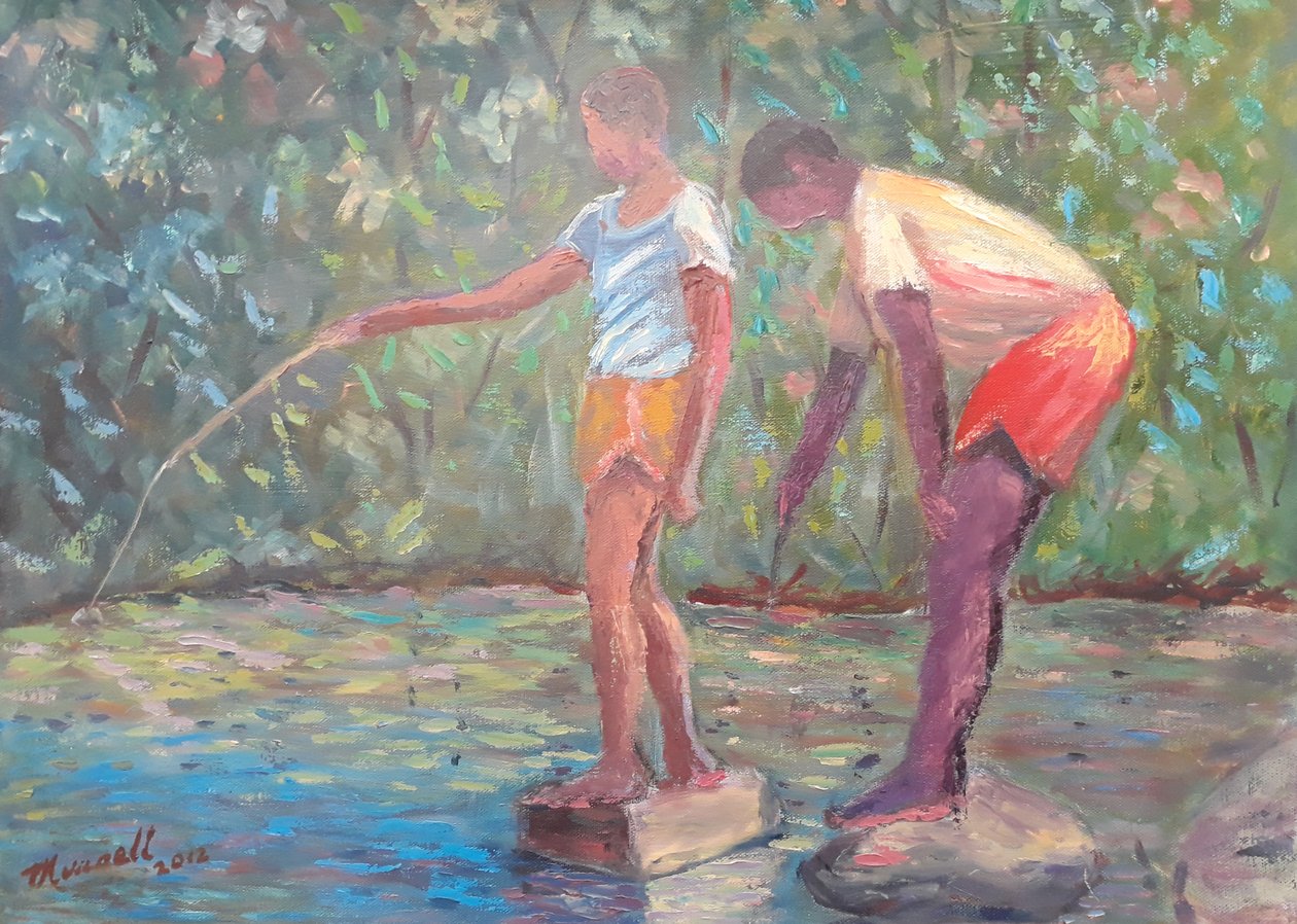 Fiske, 2014 (olje på lerret) av Carlton Murrell