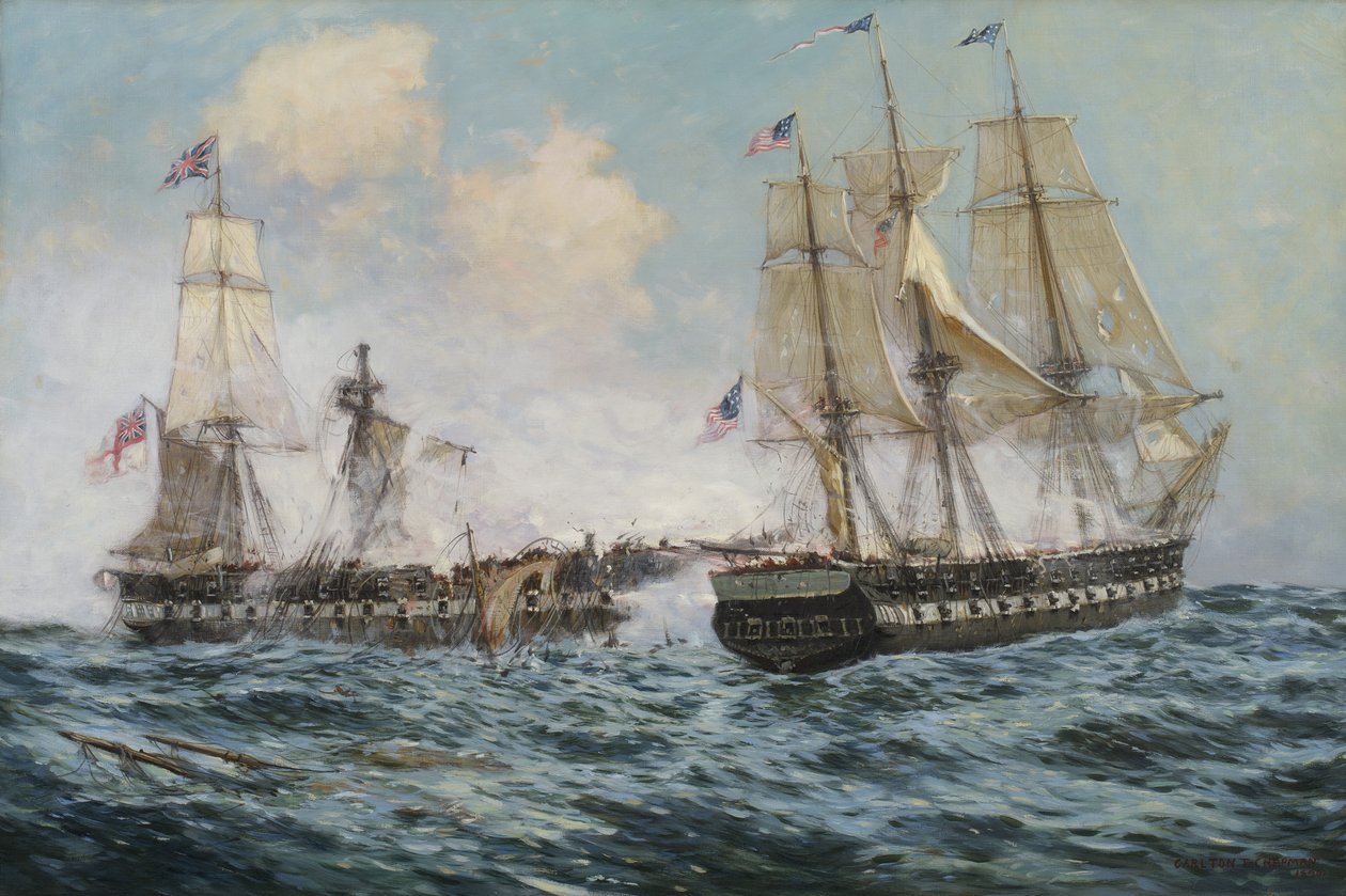 Engasjement mellom U.S. Fregate Constitution og H.M.S. Java, 1896 av Carlton Theodore Chapman