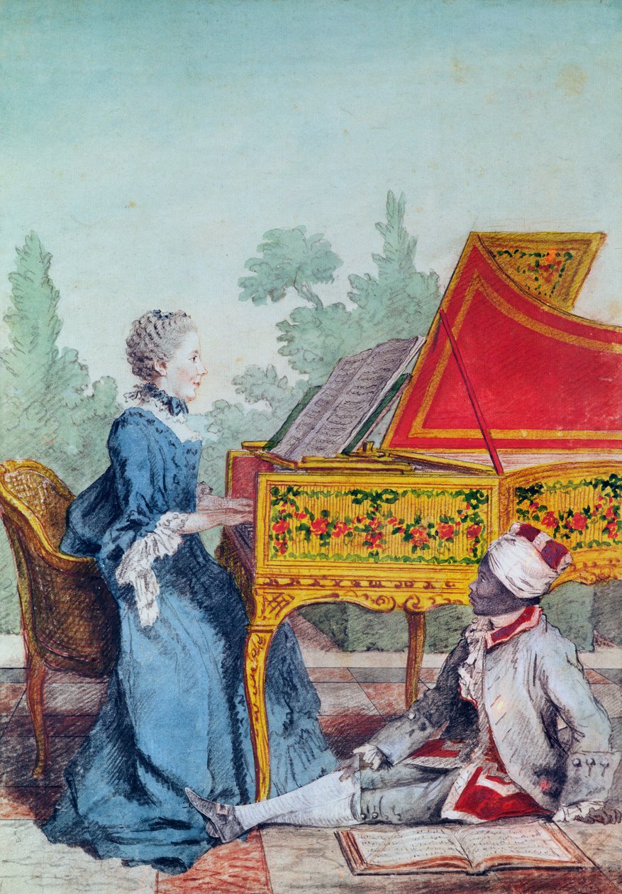 Portrett av Mademoiselle Desgots fra Saint-Domingue med slaven Laurent av Carmontelle
